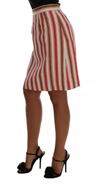 Multicolor Portofino Stripes Cotton Midi Skirt Multicolor Portofino Stripes Cotton Midi Skirt