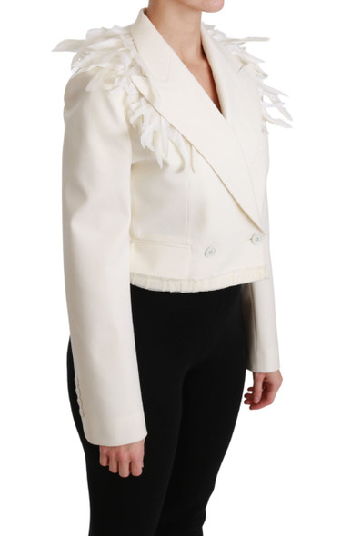 White Double Breasted Coat Wool Jacket White Double Breasted Coat Wool Jacket