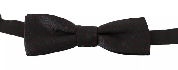 Gray Dotted Silk Adjustable Neck Bow Tie Gray Dotted Silk Adjustable Neck Bow Tie