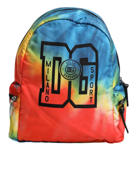 Multicolor Tie Dye Nylon Logo Print Kids Backpack Bag Multicolor Tie Dye Nylon Logo Print Kids Backpack Bag