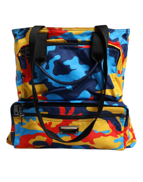 Dolce & Gabbana Multicolor Camouflage Nylon Shopping Tote Bag Dolce & Gabbana Multicolor Camouflage Nylon Shopping Tote Bag