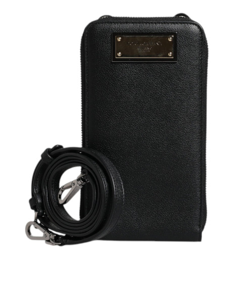 Dolce & Gabbana Black Leather Purse Crossbody Sling Phone Bag Dolce & Gabbana Black Leather Purse Crossbody Sling Phone Bag