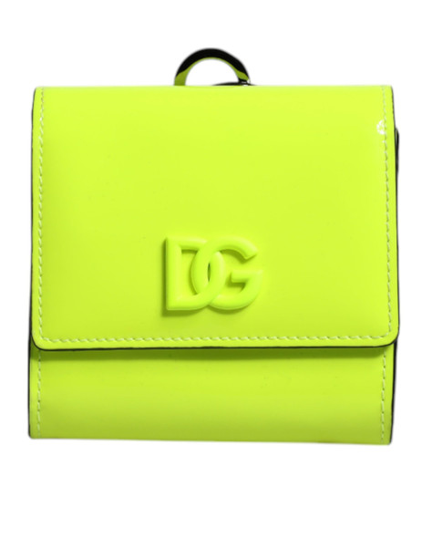 Yellow Green Bifold DG Logo Neck Strap Cardholder Wallet Yellow Green Bifold DG Logo Neck Strap Cardholder Wallet