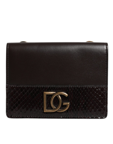 Brown Leather Bifold DG Logo Cardholder Sling Strap Wallet Brown Leather Bifold DG Logo Cardholder Sling Strap Wallet