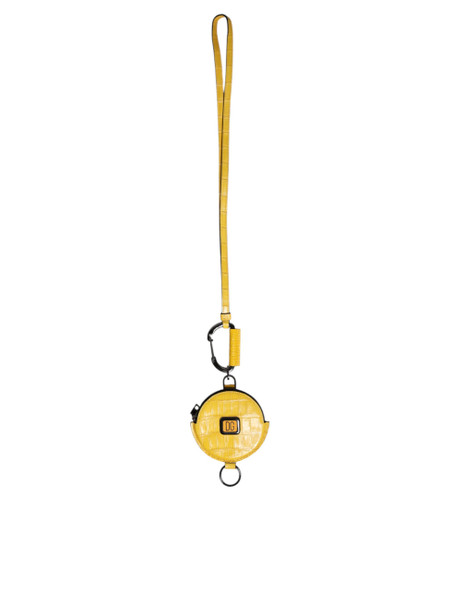 Yellow Round Leather DG Logo Coin Purse Lanyard Wallet Yellow Round Leather DG Logo Coin Purse Lanyard Wallet