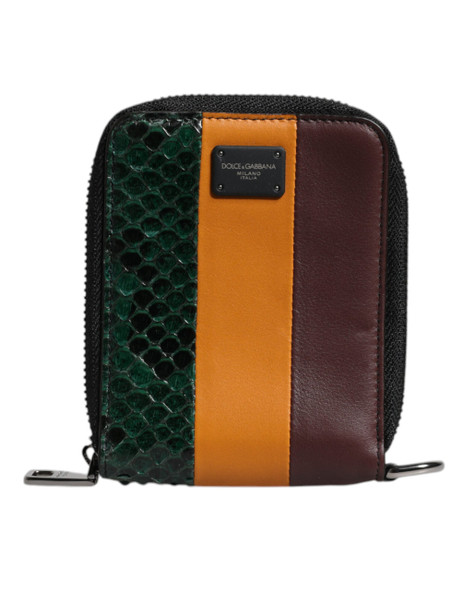 Multicolor Exotic Leather DG Bifold Card Holder Wallet Multicolor Exotic Leather DG Bifold Card Holder Wallet