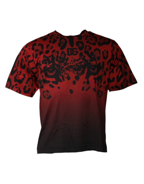 Red Leopard Cotton Short Sleeves T-shirt Red Leopard Cotton Short Sleeves T-shirt