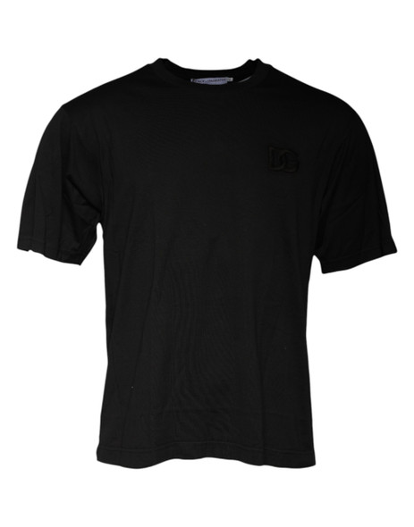 Black Cotton Crew Neck Short Sleeves T-shirt TSH87455 Black Cotton Crew Neck Short Sleeves T-shirt TSH87455