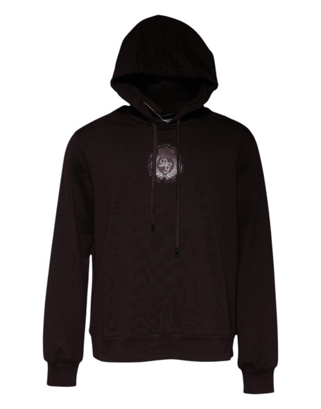Dolce & Gabbana Brown Cotton Hooded Men Sweatshirt Sweater Dolce & Gabbana Brown Cotton Hooded Men Sweatshirt Sweater