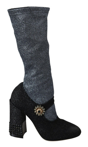 Black Crystal Mary Janes Booties Shoes Black Crystal Mary Janes Booties Shoes