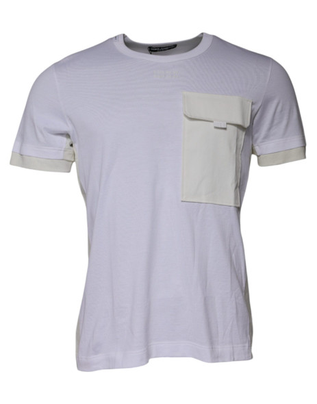 White Cotton Crew Neck Short Sleeves T-shirt TSH87476 White Cotton Crew Neck Short Sleeves T-shirt TSH87476