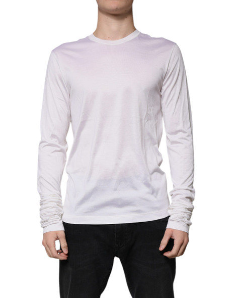White Silk Crew Neck Men Pullover Sweater TSH87479 White Silk Crew Neck Men Pullover Sweater TSH87479