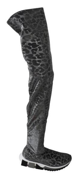 Gray Leopard High Top Sneakers Booties Shoes Gray Leopard High Top Sneakers Booties Shoes