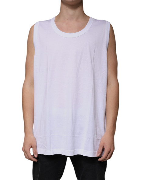 White Cotton Sleeveless Round Neck Tank T-shirt TSH87502 White Cotton Sleeveless Round Neck Tank T-shirt TSH87502
