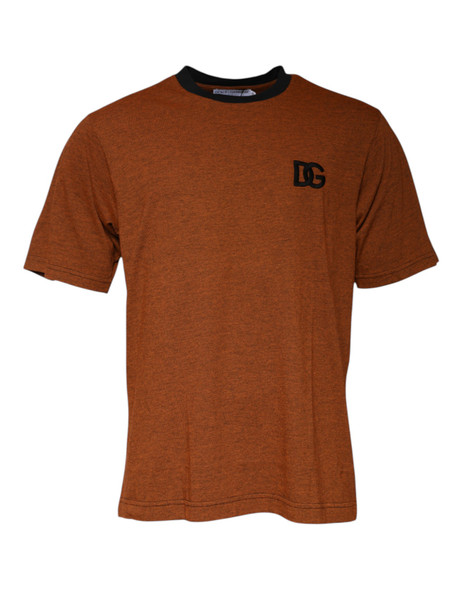 Brown DG Logo Polyester Crew Neck T-shirt Brown DG Logo Polyester Crew Neck T-shirt