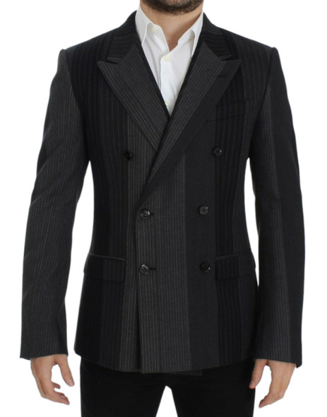 Gray striped wool stretch blazer Gray striped wool stretch blazer