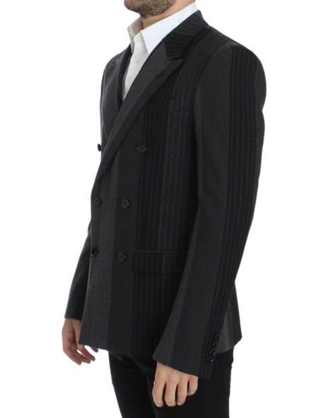 Gray striped wool stretch blazer Gray striped wool stretch blazer