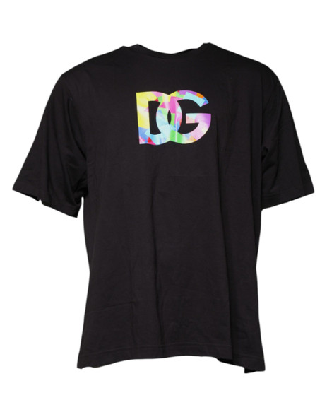 Black Logo Print Cotton Crew Neck T-shirt TSH87641 Black Logo Print Cotton Crew Neck T-shirt TSH87641