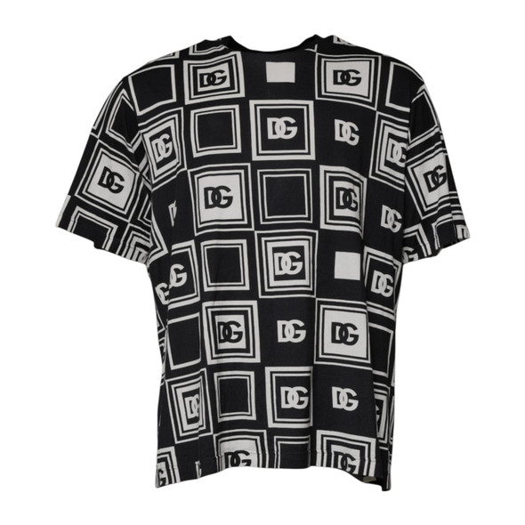 Black Logo Monogram Cotton Crew Neck T-shirt Black Logo Monogram Cotton Crew Neck T-shirt