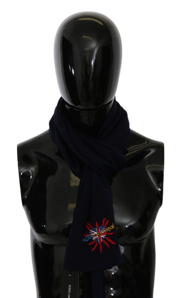 Blue #DGLovesLondon Wrap Shawl Wool Scarf Blue #DGLovesLondon Wrap Shawl Wool Scarf