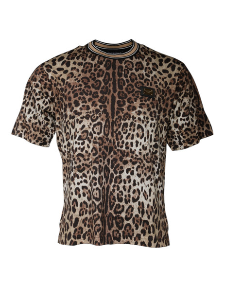 Brown Leopard Crew Neck Short Sleeve T-shirt Brown Leopard Crew Neck Short Sleeve T-shirt