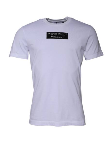 White Logo Print Cotton Crew Neck T-shirt TSH87719 White Logo Print Cotton Crew Neck T-shirt TSH87719
