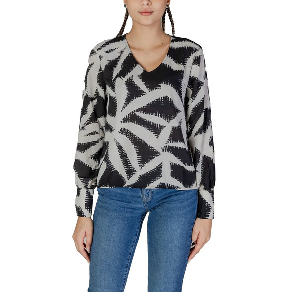 Jacqueline De Yong Black Recycled Polyester Blouse Jacqueline De Yong Black Recycled Polyester Blouse
