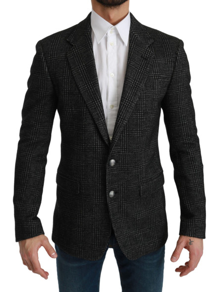 Gray Plaid Check Slim Fit Jacket Blazer Gray Plaid Check Slim Fit Jacket Blazer