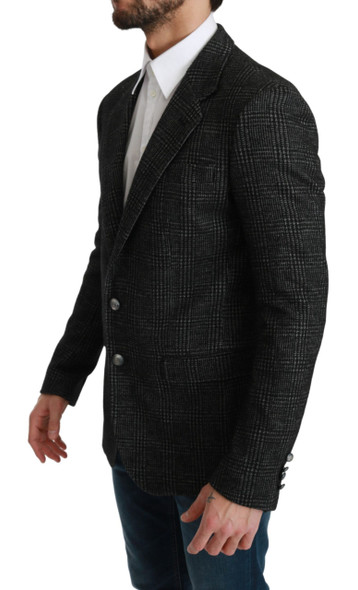 Gray Plaid Check Slim Fit Jacket Blazer Gray Plaid Check Slim Fit Jacket Blazer