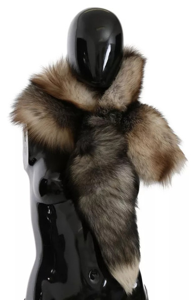 Brown Fox Tail Fur Shawl Neck Wrap Cover Collar Scarf Brown Fox Tail Fur Shawl Neck Wrap Cover Collar Scarf