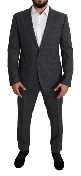 Dolce & Gabbana Gray Wool Men Formal 2 Piece MARTINI Suit Dolce & Gabbana Gray Wool Men Formal 2 Piece MARTINI Suit