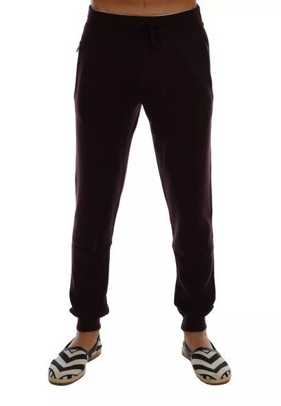 Dolce & Gabbana Purple Cashmere Gym Training Sport Pants Dolce & Gabbana Purple Cashmere Gym Training Sport Pants