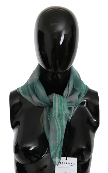 Green Silk Shawl Foulard Wrap Scarf Green Silk Shawl Foulard Wrap Scarf
