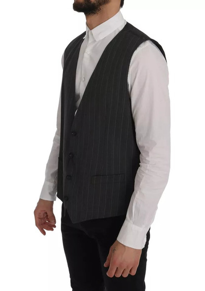 Gray Wool Stretch Gilet Waistcoat Vest Gray Wool Stretch Gilet Waistcoat Vest