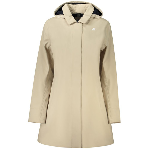 K-WAY Beige Polyester Women Coat K-WAY Beige Polyester Women Coat