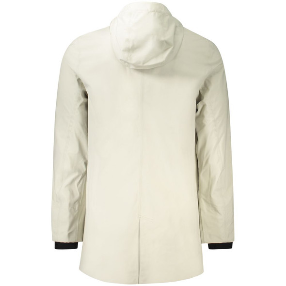 Gray Polyester Men Trench Coat Gray Polyester Men Trench Coat