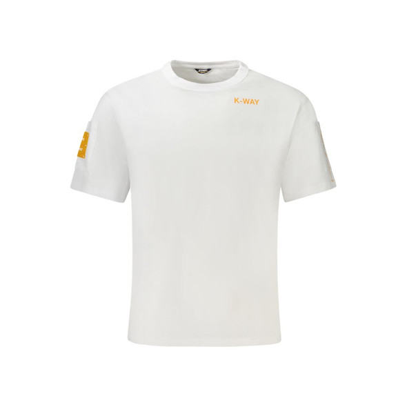 K-WAY White Cotton Men T-Shirt K-WAY White Cotton Men T-Shirt