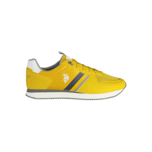Yellow Polyester Men Sneaker Yellow Polyester Men Sneaker