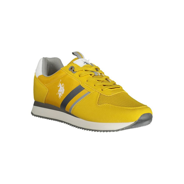 Yellow Polyester Men Sneaker Yellow Polyester Men Sneaker