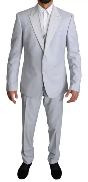 Dolce & Gabbana Light Blue SICILIA Wool 3 Piece Suit Dolce & Gabbana Light Blue SICILIA Wool 3 Piece Suit