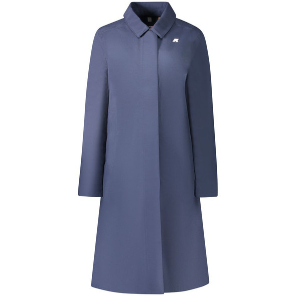 Blue Polyester Women Coat Blue Polyester Women Coat