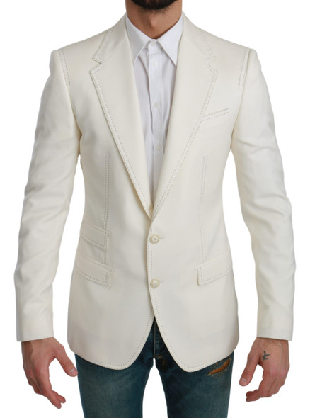 Dolce & Gabbana SICILIA Cream Single Breasted Formal Blazer Dolce & Gabbana SICILIA Cream Single Breasted Formal Blazer
