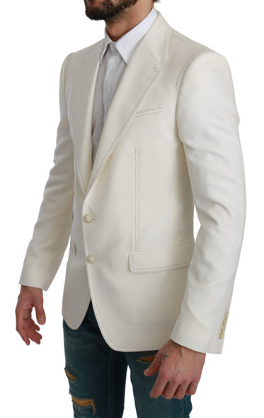 Dolce & Gabbana SICILIA Cream Single Breasted Formal Blazer Dolce & Gabbana SICILIA Cream Single Breasted Formal Blazer