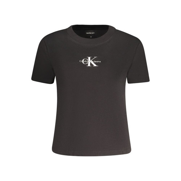 Calvin Klein Black Cotton Women T-Shirt CA-34458 Calvin Klein Black Cotton Women T-Shirt CA-34458