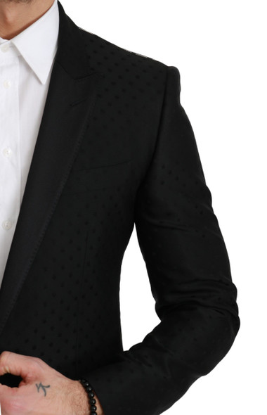 Dolce & Gabbana Black Slim Fit Coat Jacket MARTINI Blazer Dolce & Gabbana Black Slim Fit Coat Jacket MARTINI Blazer