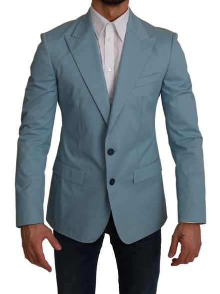 Dolce & Gabbana Blue Slim Fit Coat Jacket MARTINI Blazer Dolce & Gabbana Blue Slim Fit Coat Jacket MARTINI Blazer