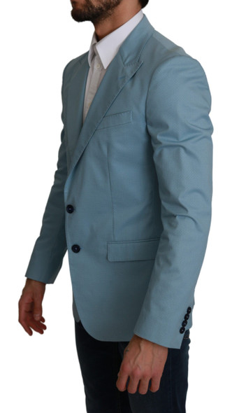 Dolce & Gabbana Blue Slim Fit Coat Jacket MARTINI Blazer Dolce & Gabbana Blue Slim Fit Coat Jacket MARTINI Blazer