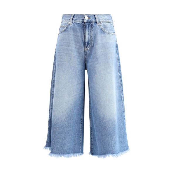 Knee-length denim shorts Knee-length denim shorts