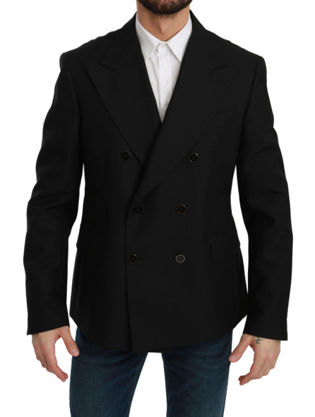 Dolce & Gabbana Black Slim Fit Jacket Coat Wool Blazer Dolce & Gabbana Black Slim Fit Jacket Coat Wool Blazer