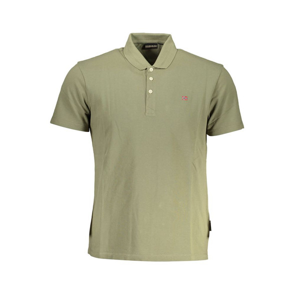 Napapijri Green Cotton Mens Polo Shirt Napapijri Green Cotton Mens Polo Shirt